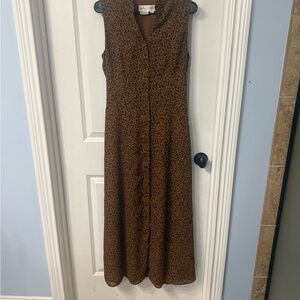 Maggy London Brown Animal Print Maxi Dress